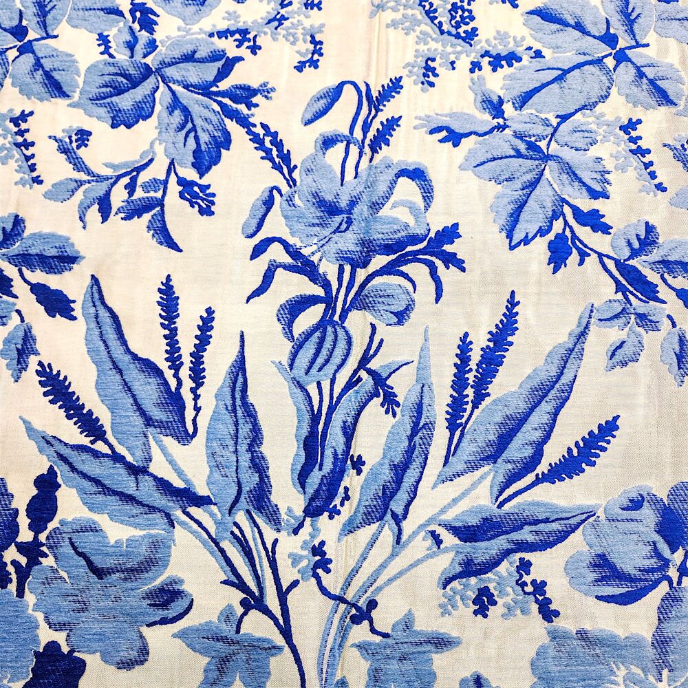 Chenille brocade blue with silver (Gordenia) buy
