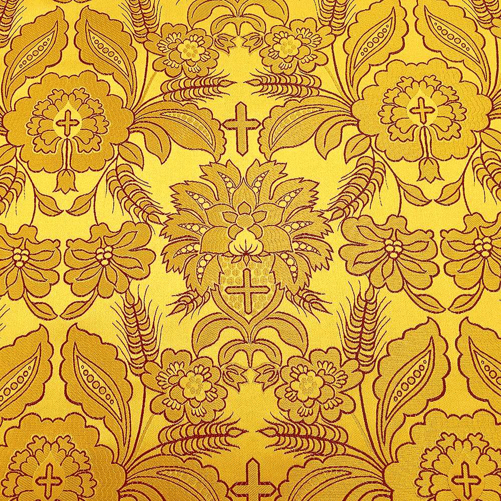 Brocade for Vestments yellow (Greek Spike) for sale