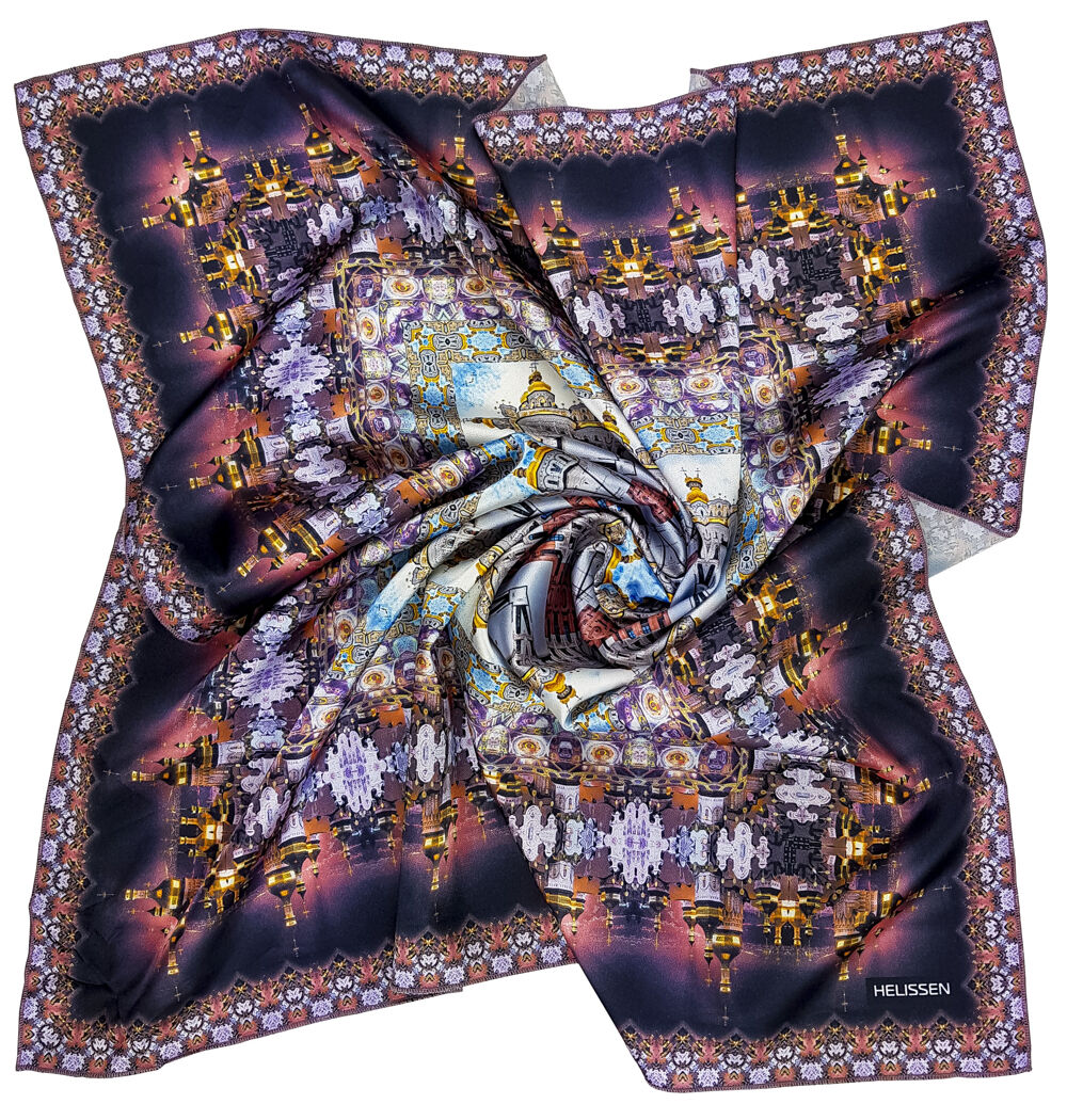 Silk Head Scarf (Kyiv Pechersk Lavra day and night) buy