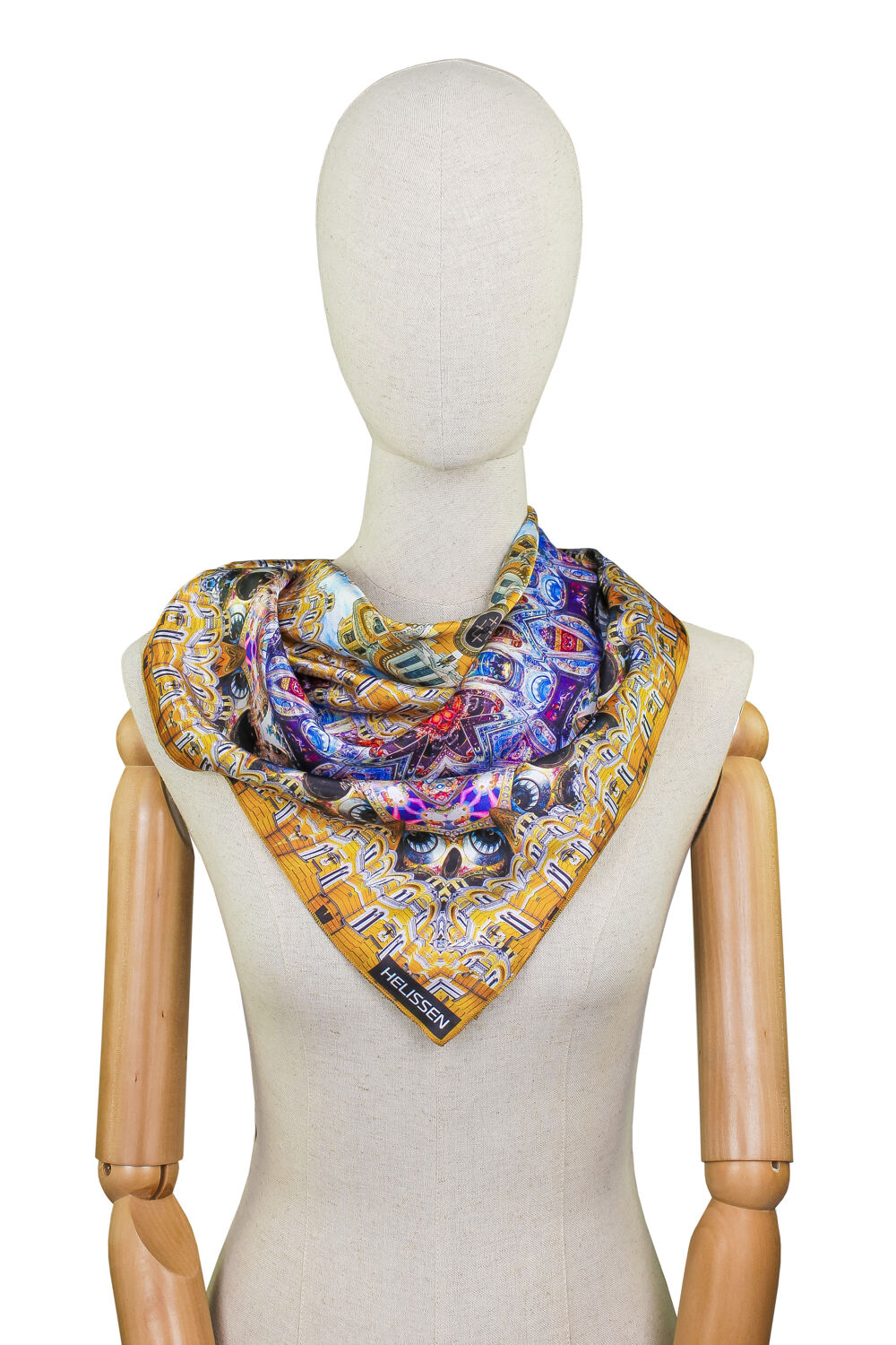 Silk Head Scarf for women (St Volodymyr's Cathedral yellow)