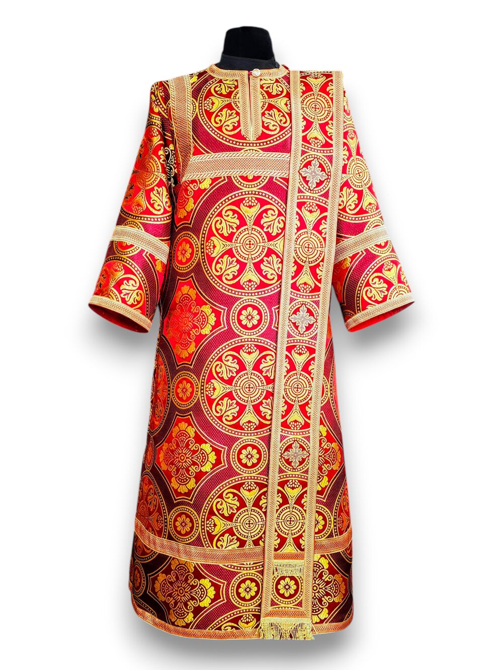 Red vestments of a deacon with single orarion