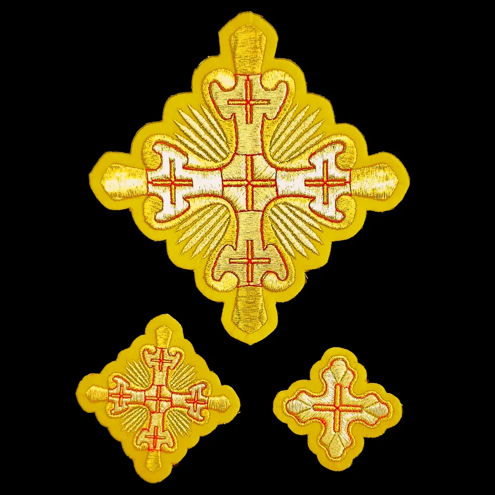 Set of crosses for yellow deacon vestments (Gregory)