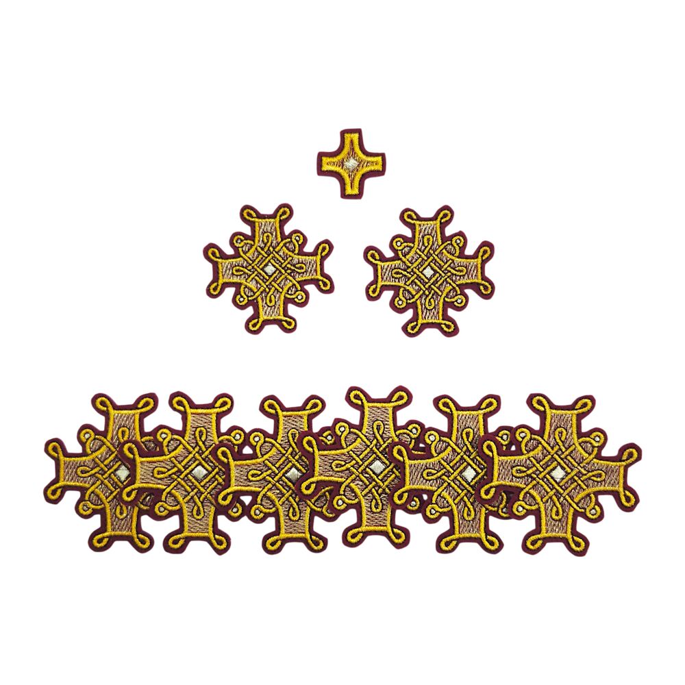 «Фпанцузский» вышитые кресты  для требного набора