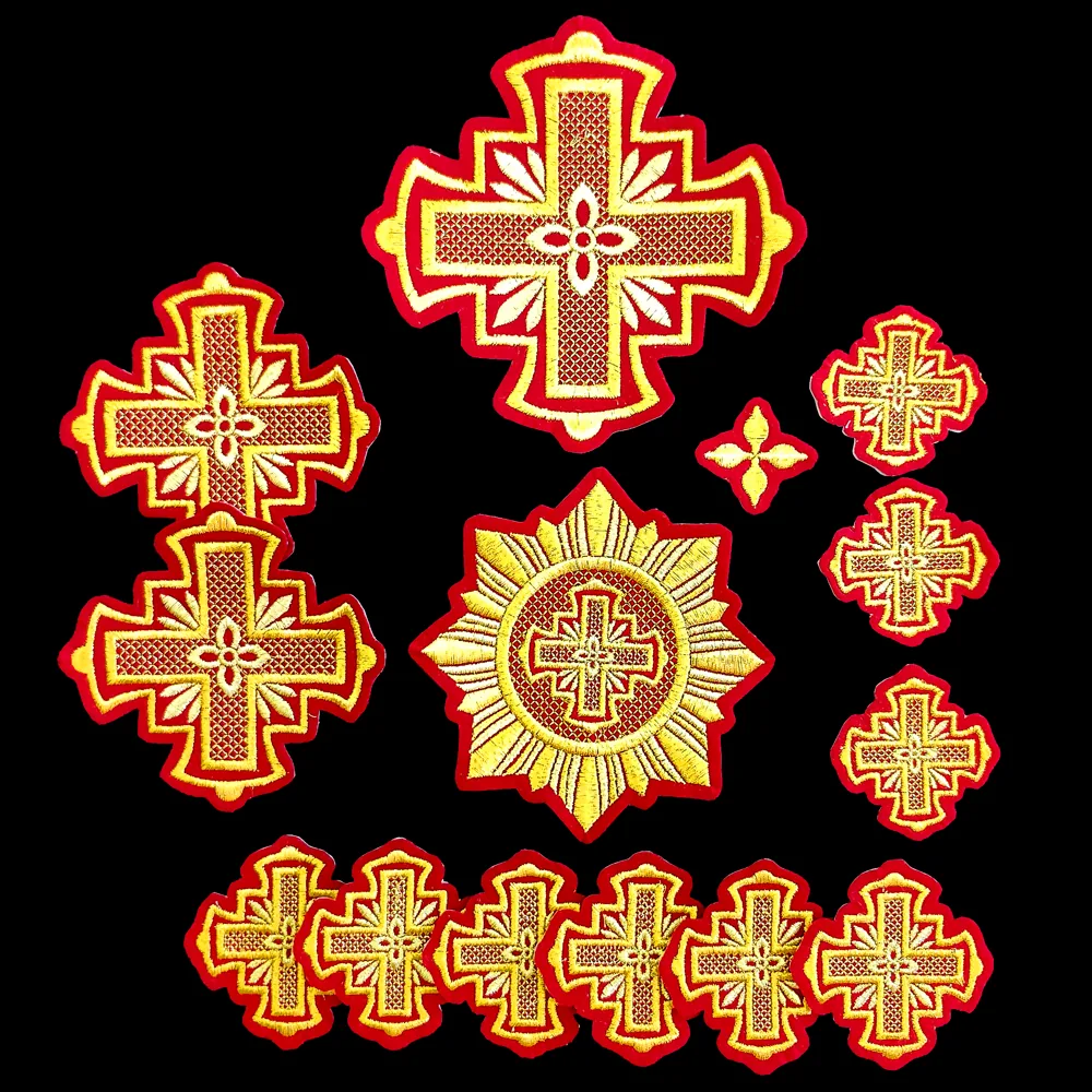 Set of Embroidered Crosses for Vestment (Arsenios)