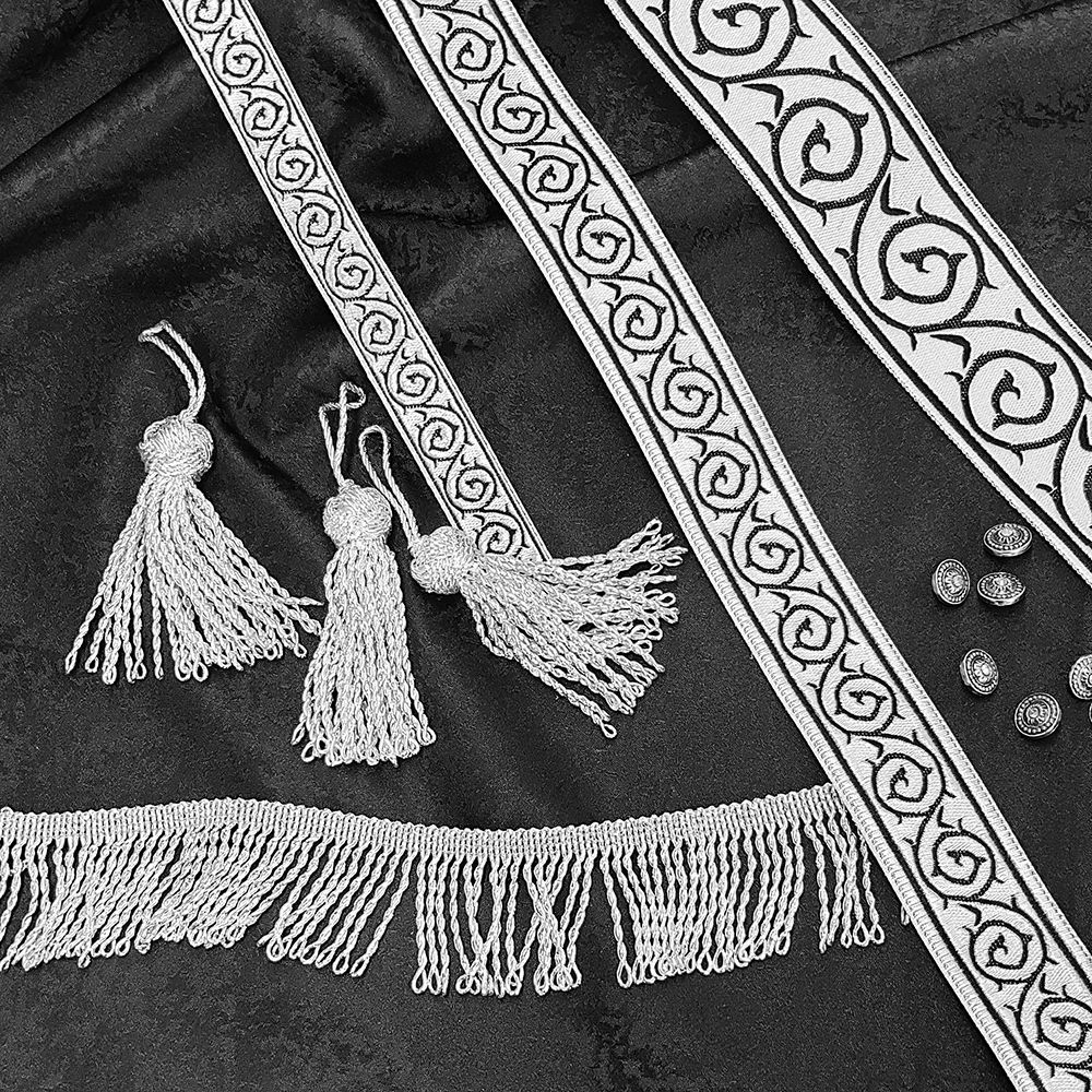 Silk brocatelle black Greek fabric