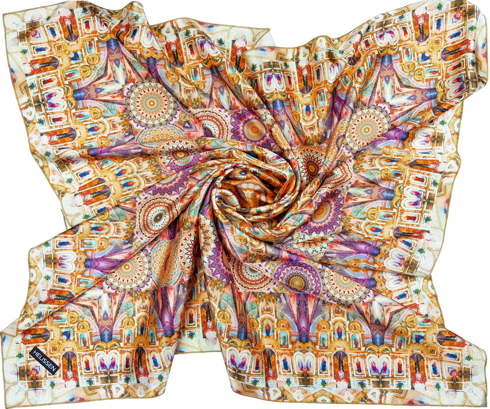 Silk Head Scarf for women (Church of Nicholas on the water altar) Greek fabric