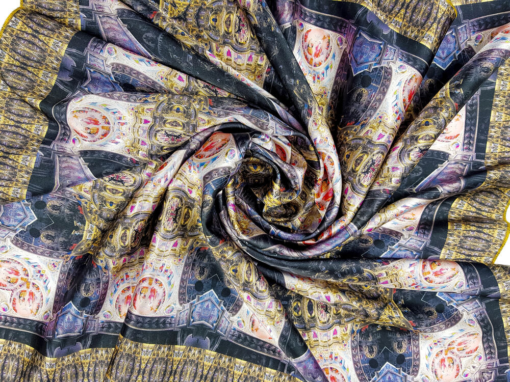 Silk Headscarf (Kyiv Pechersk Lavra dark) Orthodox