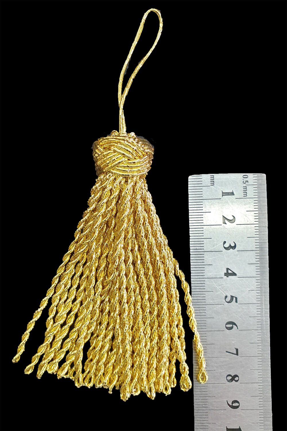 Tassel with large knot lurex golden buy