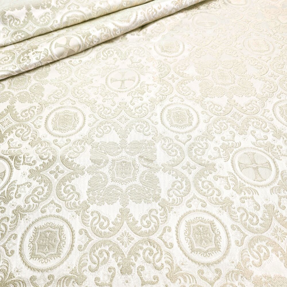 Greek Fabric white with silver (Feofania)
