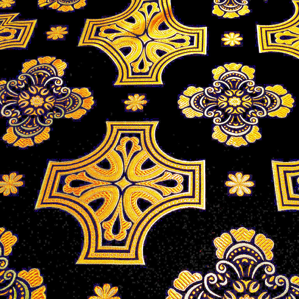 Greek Fabric black with gold (Lagoda)