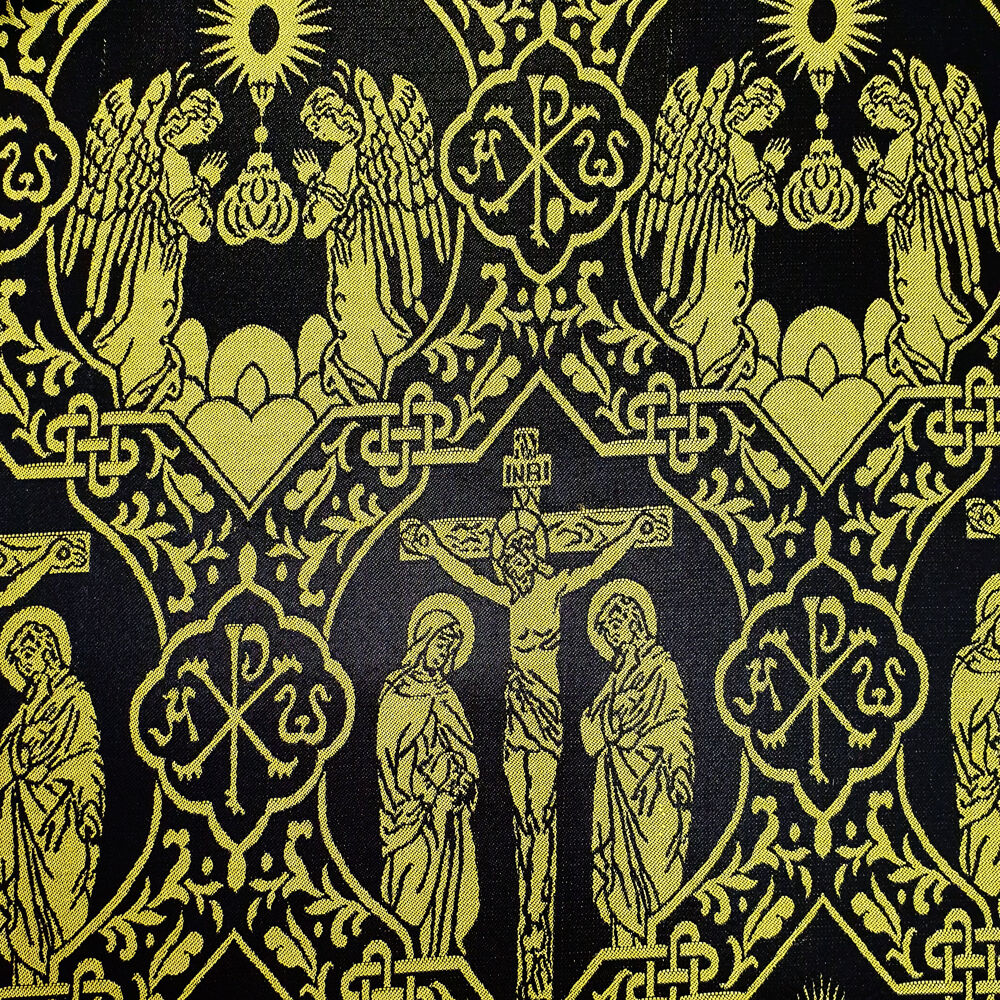 Greek Fabric black with yellow P01-1300/1378