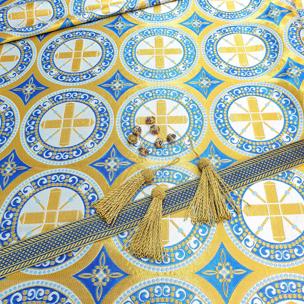 Fabric for church vestments (Byzantium) blue buy