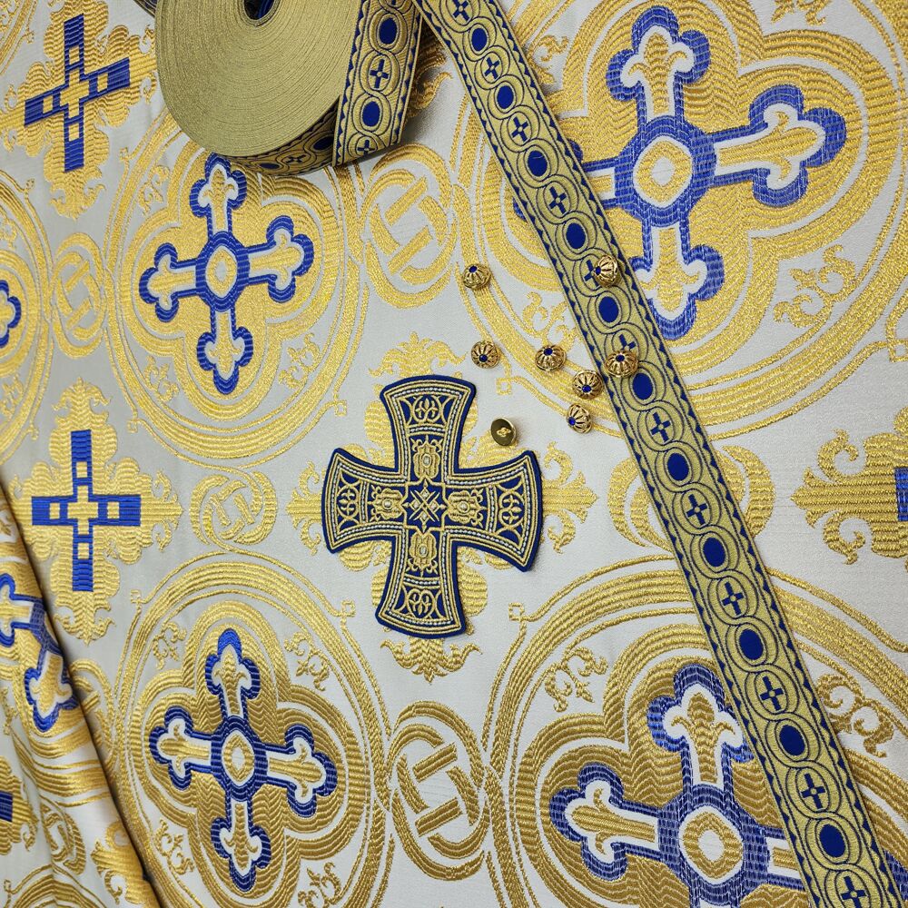 Тканина грецька синя «Нікомедія» ціна