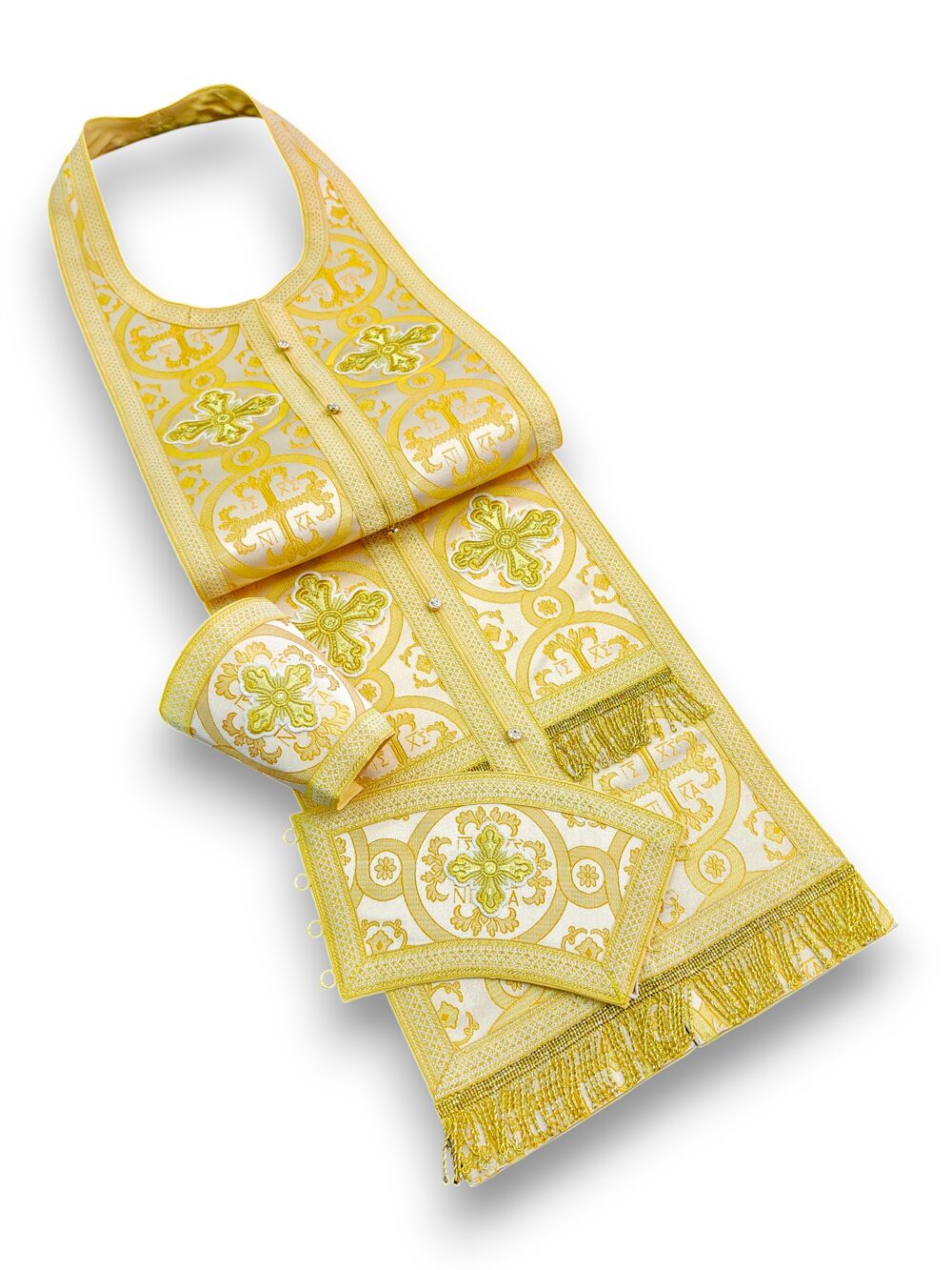 Stole set white with crosses (Annunciation)
