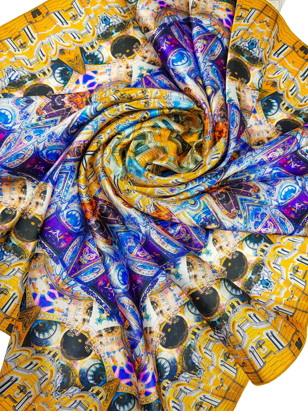 Silk Head Scarf for women (St Volodymyr's Cathedral yellow) buy