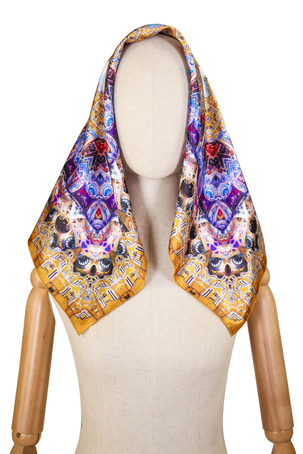 Silk Head Scarf for women (St Volodymyr's Cathedral yellow)