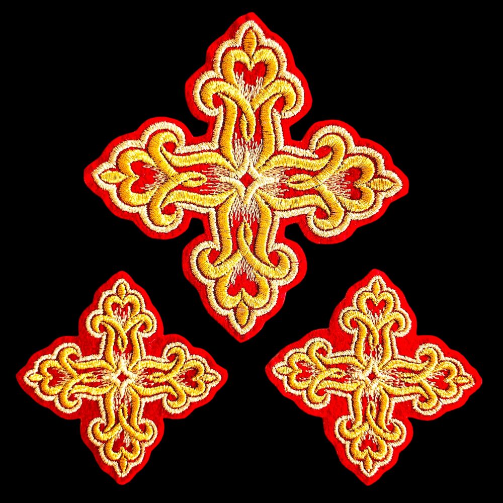 Embroidered crosses for the liturgical set (Bethlehem)