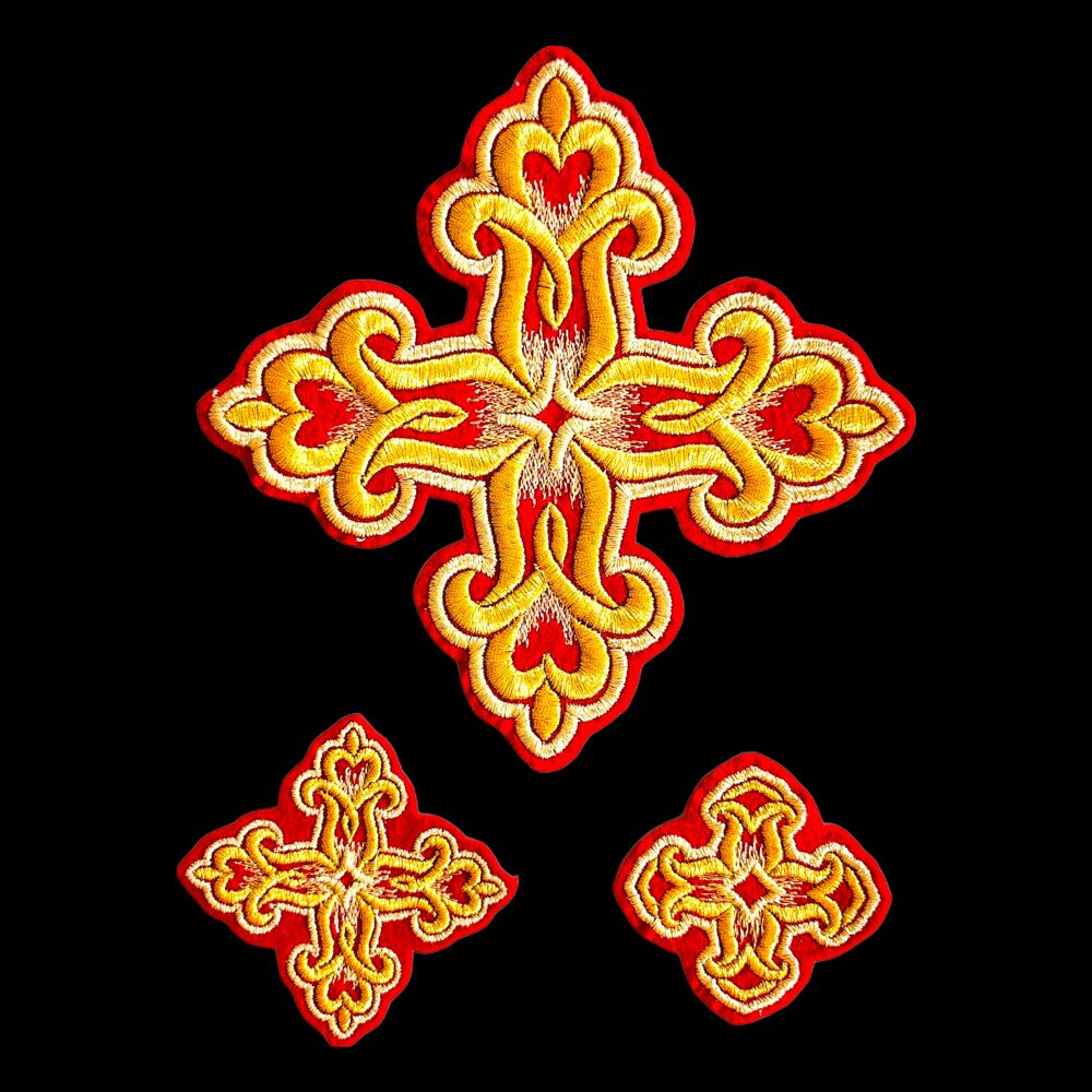 Embroidered crosses for deacon`s double orarion (Bethlehem)