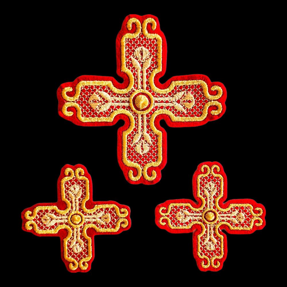 Embroidered crosses for A?r and Veils (Candlemas)