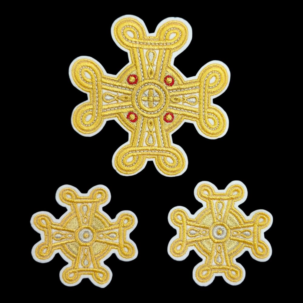 Embroidered crosses for the covers (Pearl)