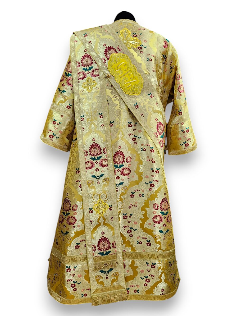 Yellow deacon's vestment with double orarion for sale