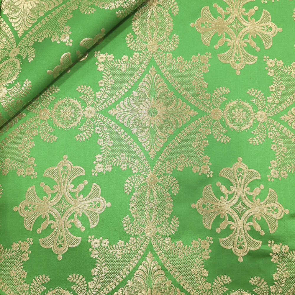 Green brocade for church vestments (Cross of Kozeletsk)