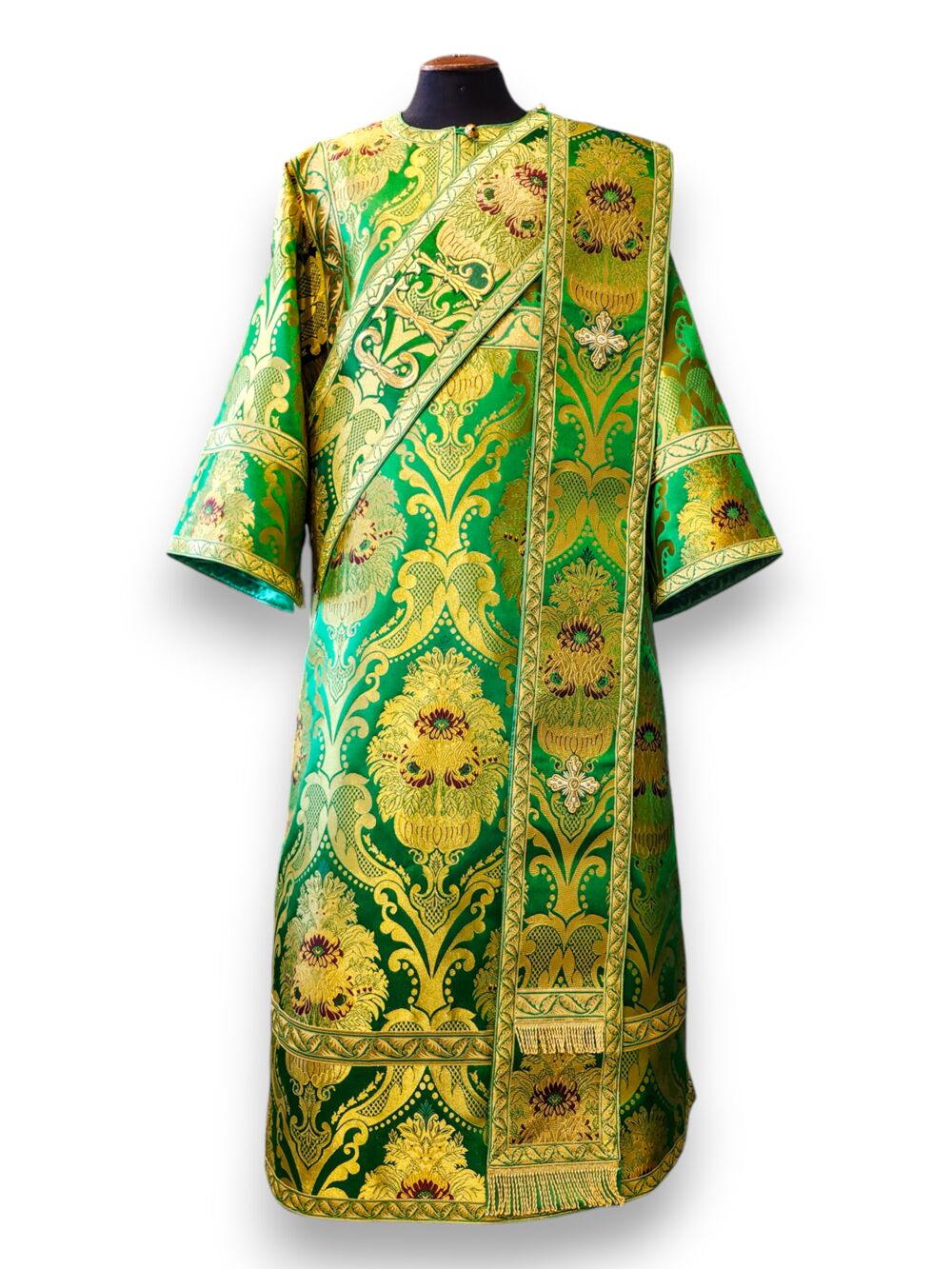 Green vestment of a deacon with a double orarion