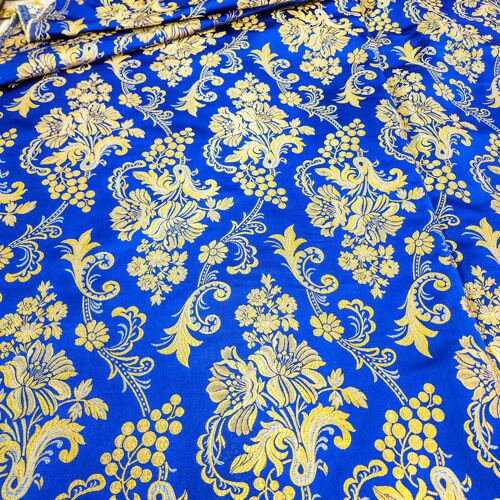 Brocade for Vestments blue (Christmas Rose)