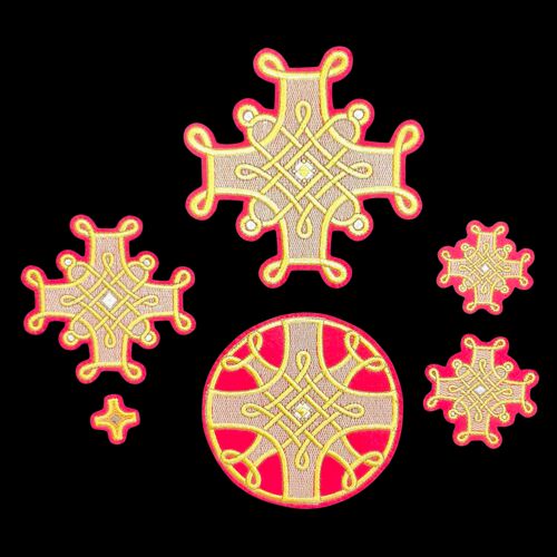Embroidered crosses for bishop's vestments (French)