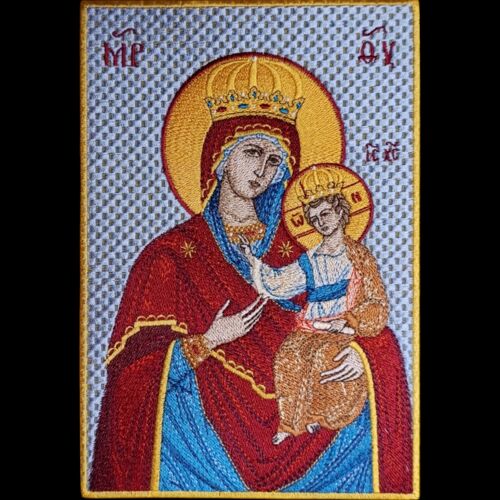 Embroidered icon (Chernigov-Gethsemane Mother of God)