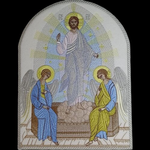 Embroidered icon (Resurrection) white