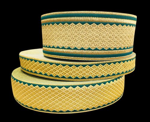 Galloon (Rhombus) dark green with gold