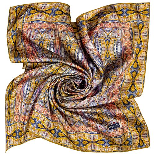 Head Scarf for women (Kyiv Pechersk Lavra pink and gold)