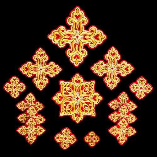 Set of Embroidered Crosses for Vestment (Bethlehem)