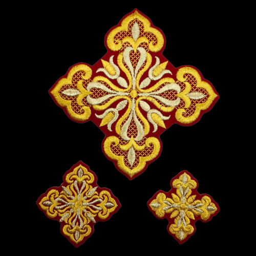 Crosses embroidered for deacon's double orarion (Tulip)