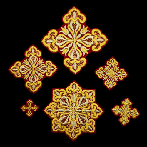 Set of embroidered crosses for the bishop (Tulip)