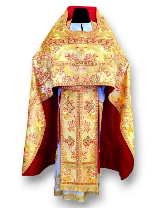 Russian priest vestment made from yellow Greek brocade