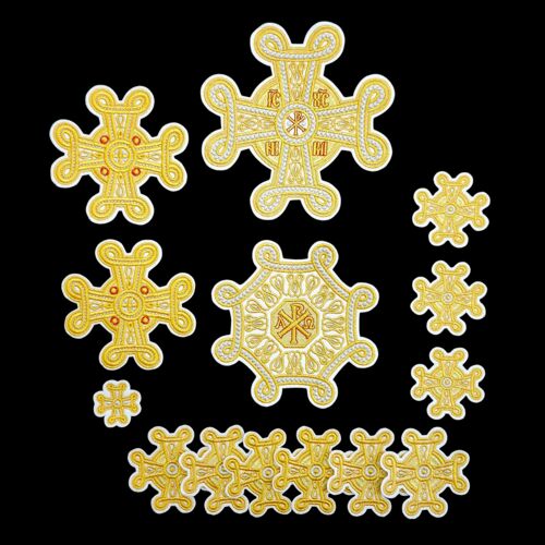 Set of embroidered crosses (Pearl) for a priest