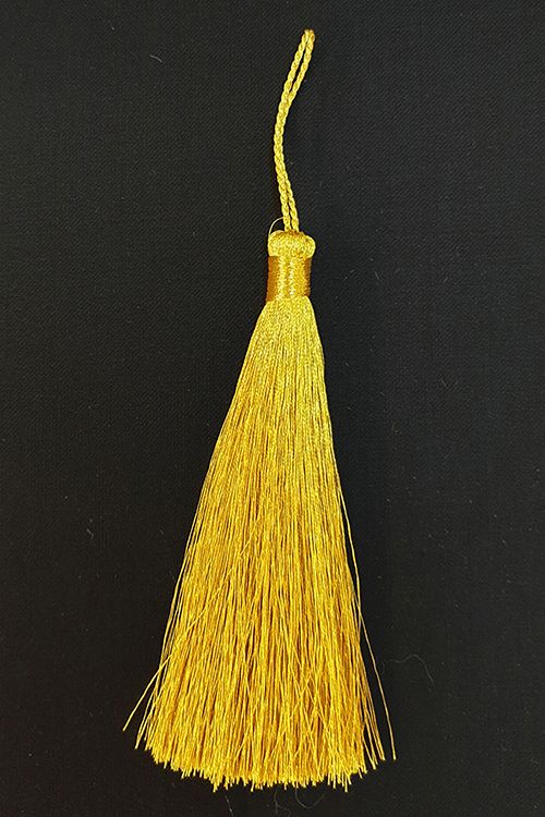 Straight thread tassel 9 cm golden