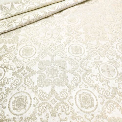 Greek Fabric white with silver (Feofania)