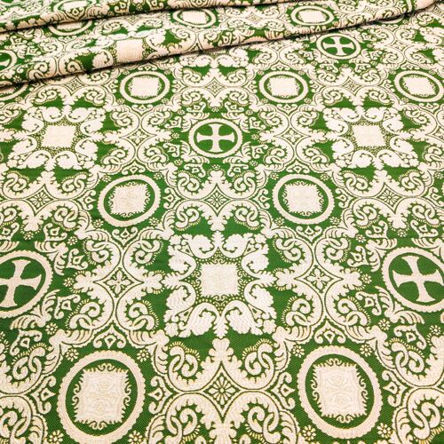 Greek Fabric green with silver (Feofania)