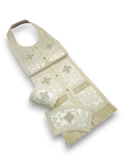 Stole set white with crosses (Tsargrad)