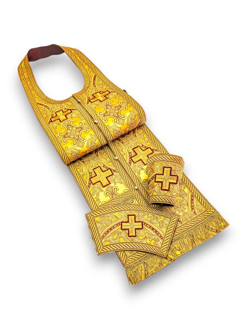 Epitrachelion Set green (Lavra) yellow