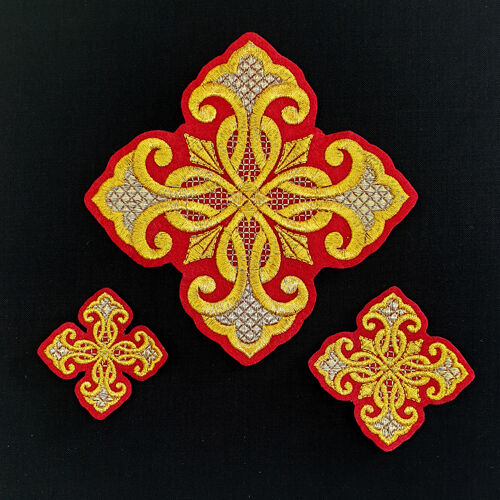 Embroidered crosses for deacon vestments (Ascension)