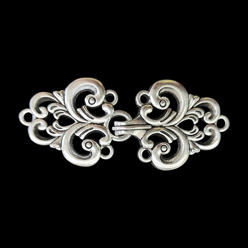 Sew-on silver clasp