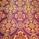 Greek brocade for the vestments of the priest (Drevlyanskaya) red with burgundy 