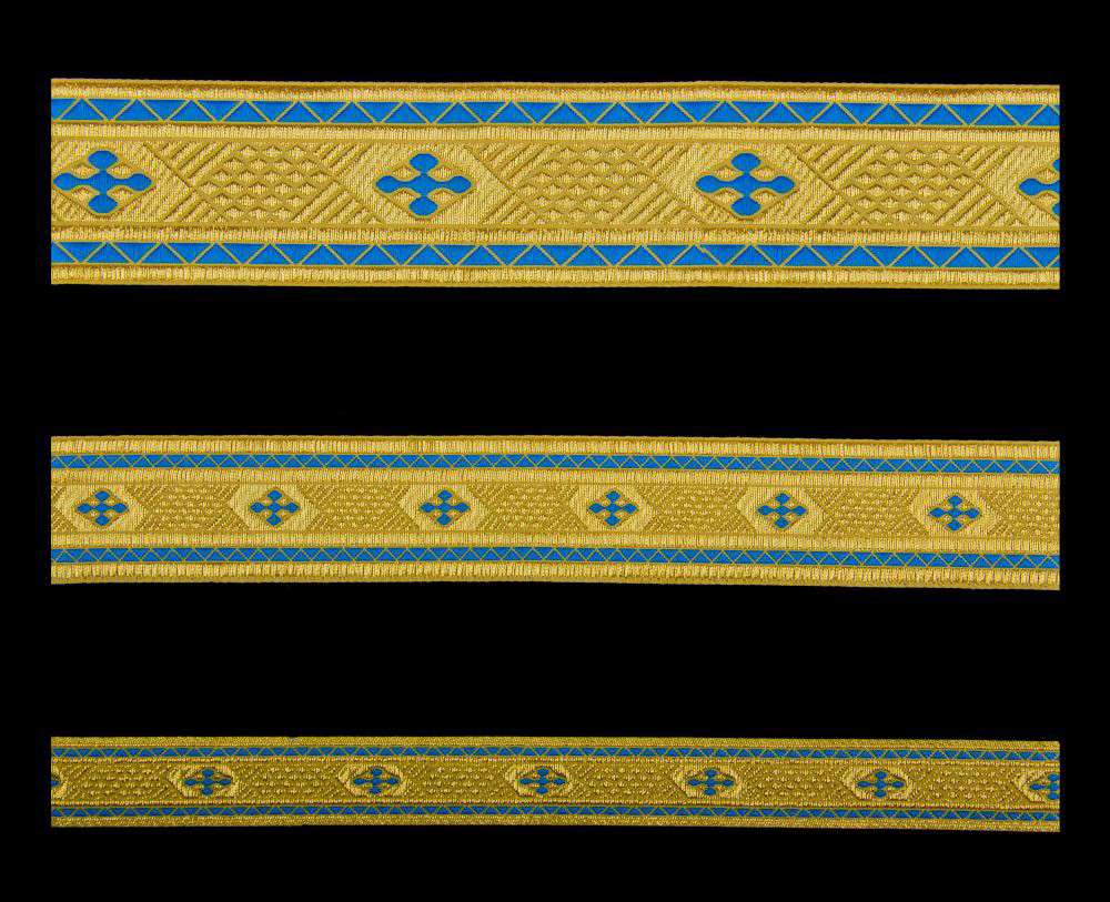 Галун «Вифлеемский крест» голубой с золотом