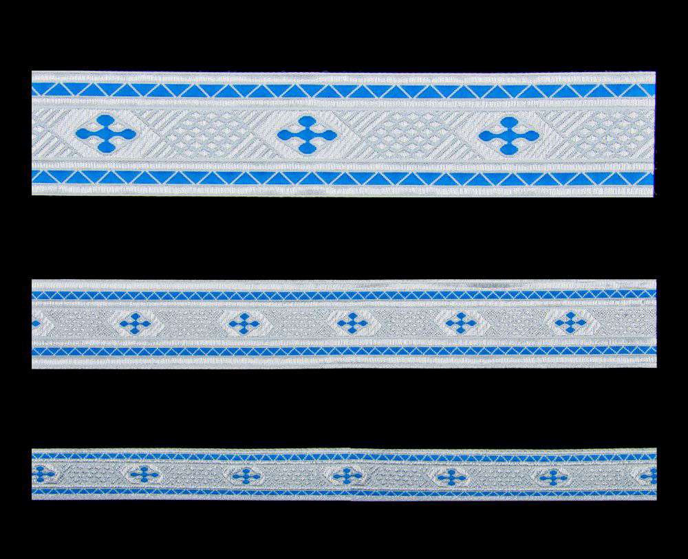 Галун «Вифлеемский крест» голубой с серебром