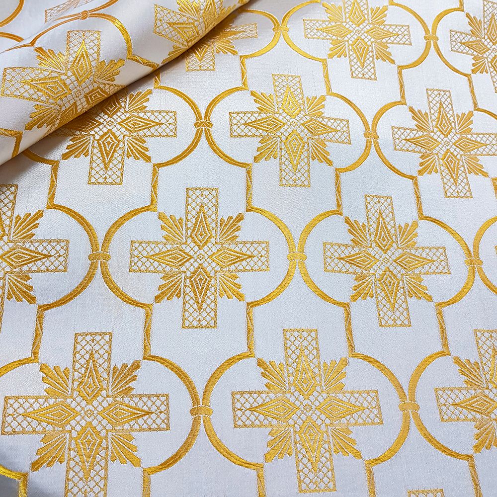 Парча греческая белая «Алания» Парча греческая белая «Алания»