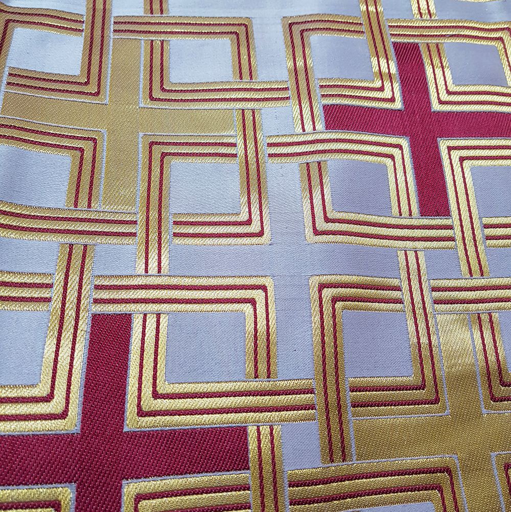 Парча греческая белая «Донской крест» Парча греческая белая «Донской крест»